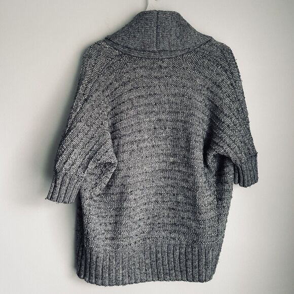 NEW Wool Alpaca Cardigan Sweater Express Small Gray Knit Shawl Collar Chunky - Picture 5 of 16